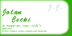 jolan csepi business card